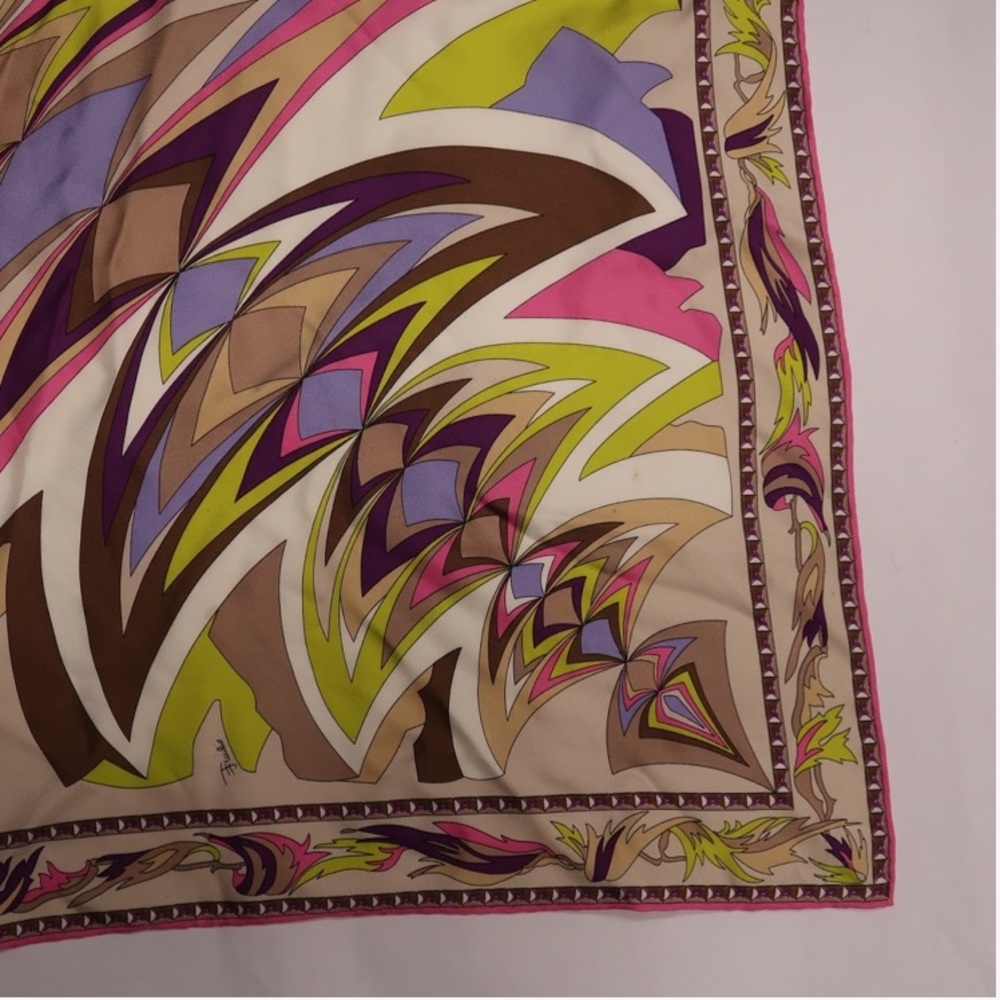 authentic EMILIO PUCCI hand rolled SILK SCARF $650 - Picture 5 of 8